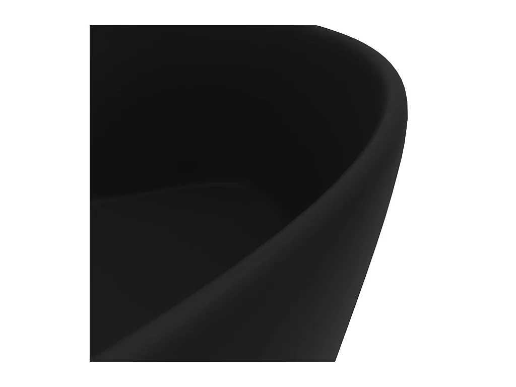 Lavabo de lujo con rebosadero Negro mate 36x13 cm Cerámica
