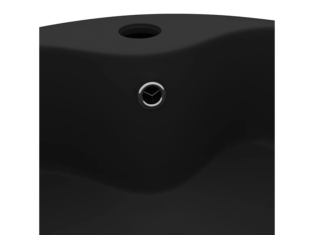 Lavabo de lujo con rebosadero Negro mate 36x13 cm Cerámica