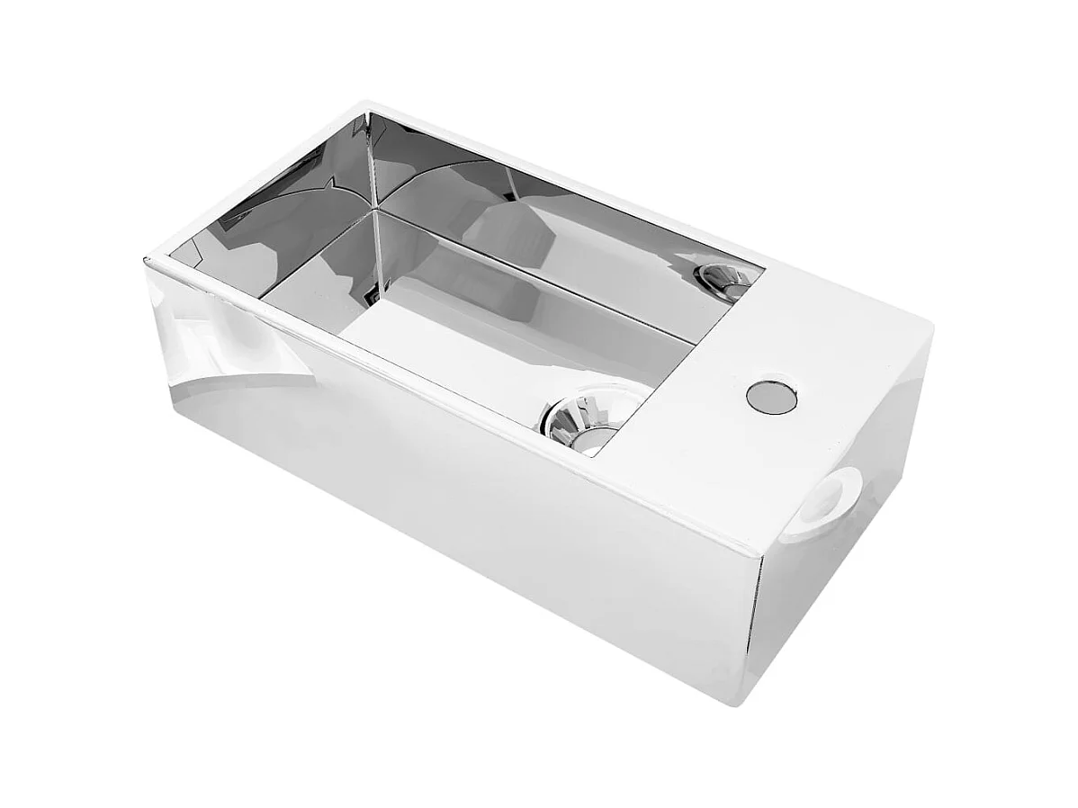 Wastafel met overloop 49 x 25 x 15 cm Keramiek Zilver