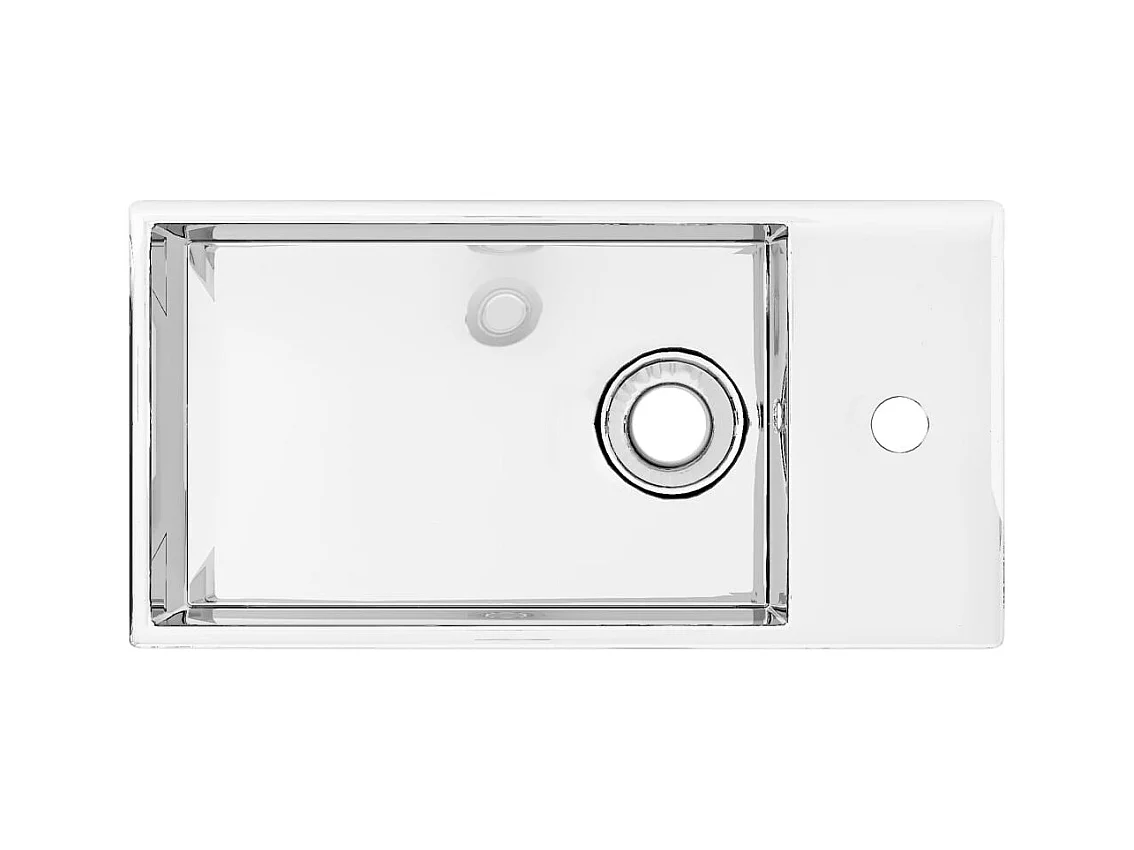 Wastafel met overloop 49 x 25 x 15 cm Keramiek Zilver