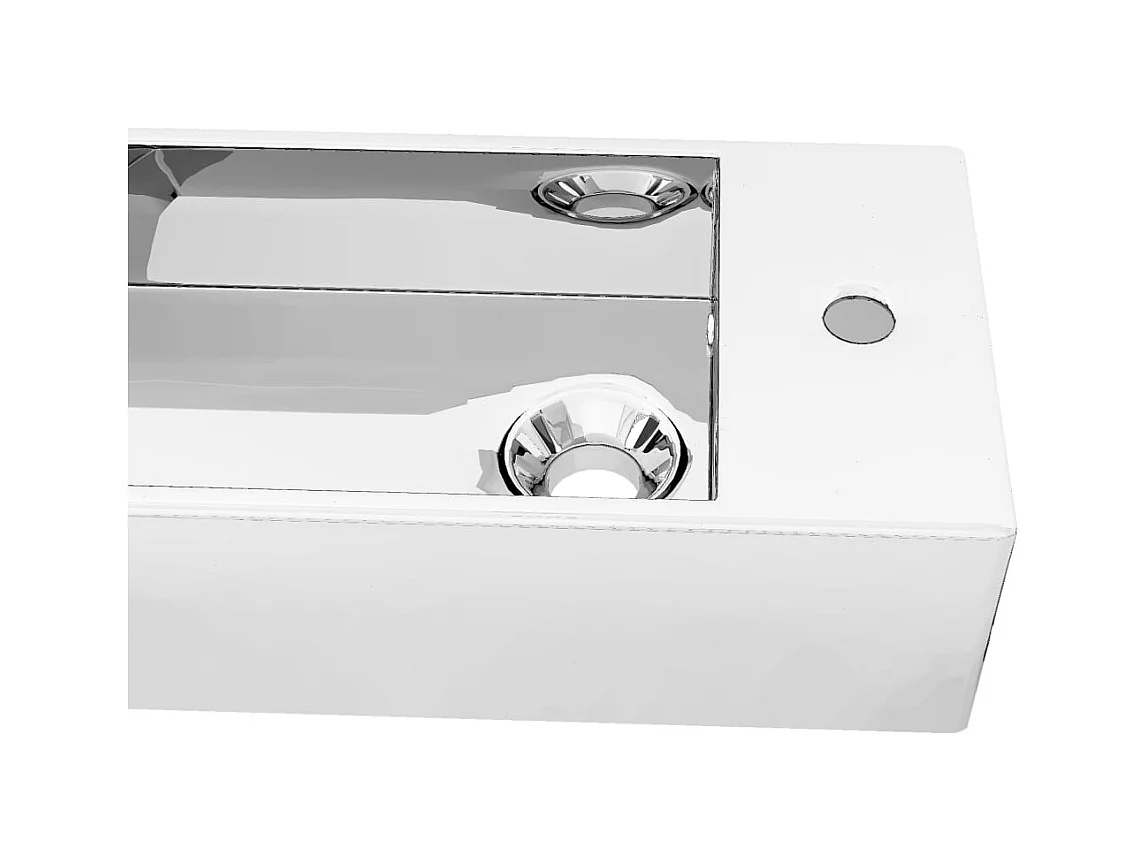 Wastafel met overloop 49 x 25 x 15 cm Keramiek Zilver