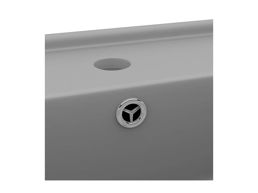 Lavabo cuadrado con rebosadero Gris claro mate 41x41 cm Cerámica