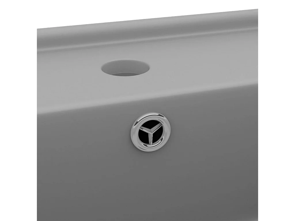 Lavabo cuadrado con rebosadero Gris claro mate 41x41 cm Cerámica