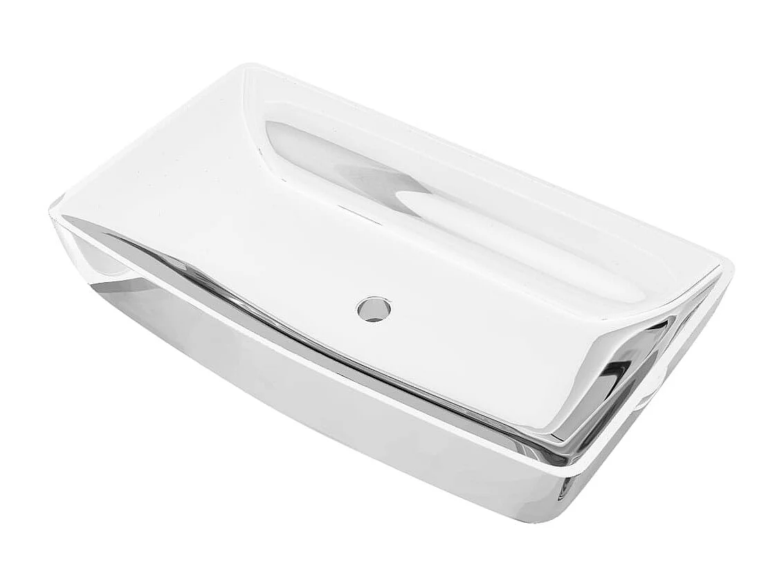 Lavabo 71 x 38 x 13,5 cm Cerámica Plata
