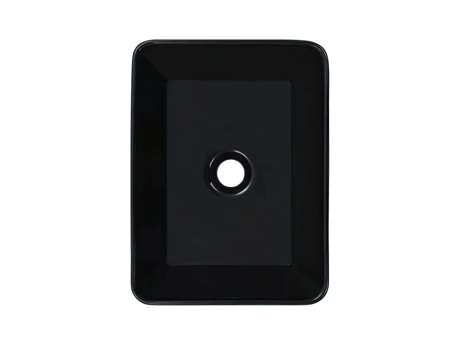 Waschbecken 40x30x13 cm Schwarze Keramik