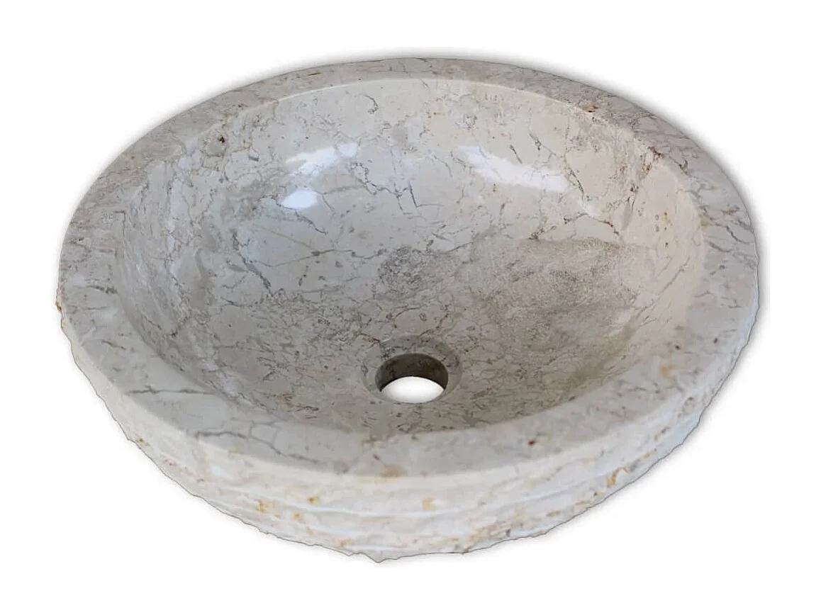 Lavabo de mármol crema de 40 cm