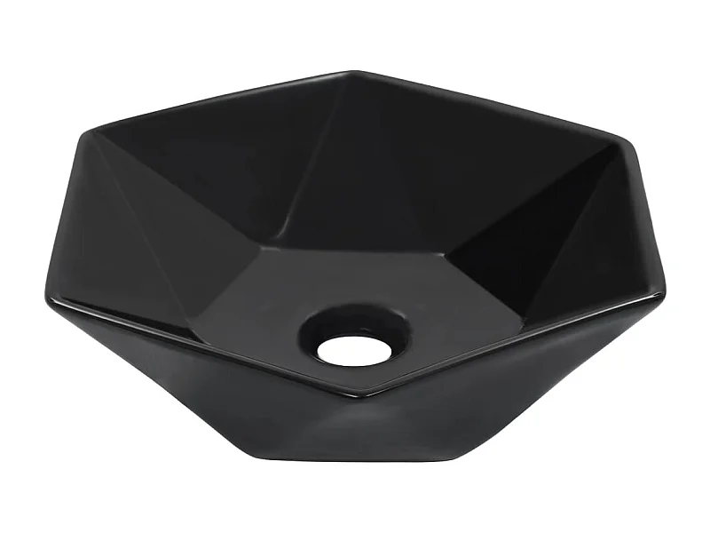 Waschbecken 41x36,5x12 cm Schwarze Keramik