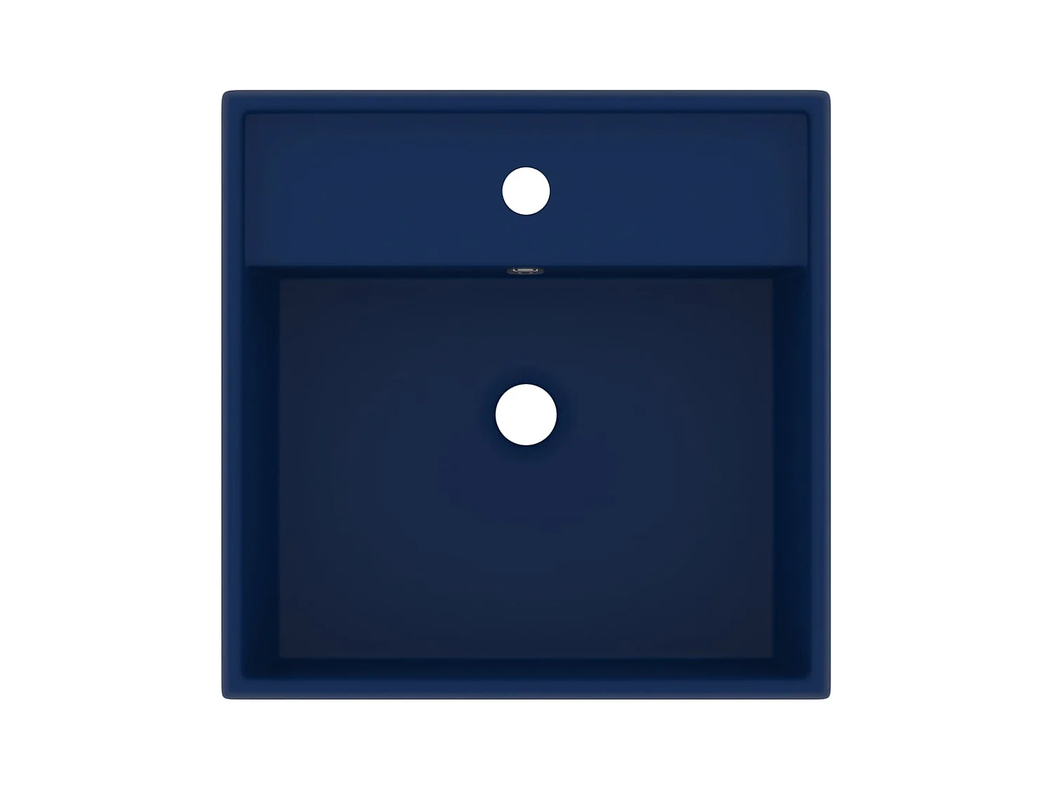 Vierkante wastafel met overloop Donkerblauw mat 41x41 cm Keramiek