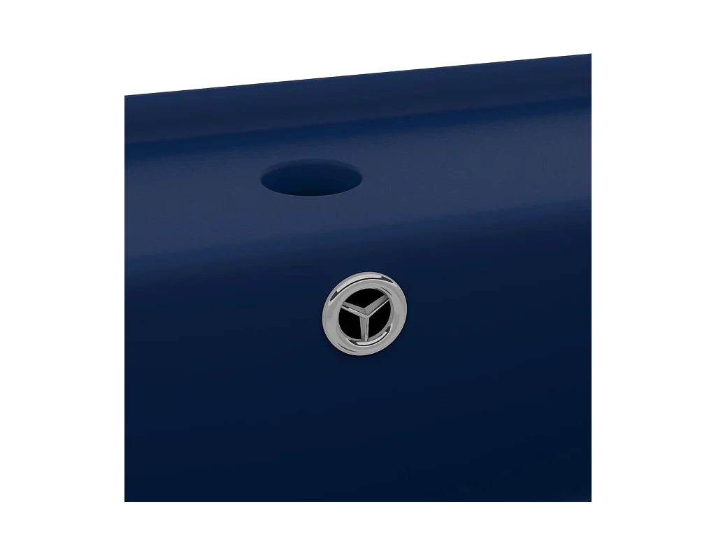 Vierkante wastafel met overloop Donkerblauw mat 41x41 cm Keramiek