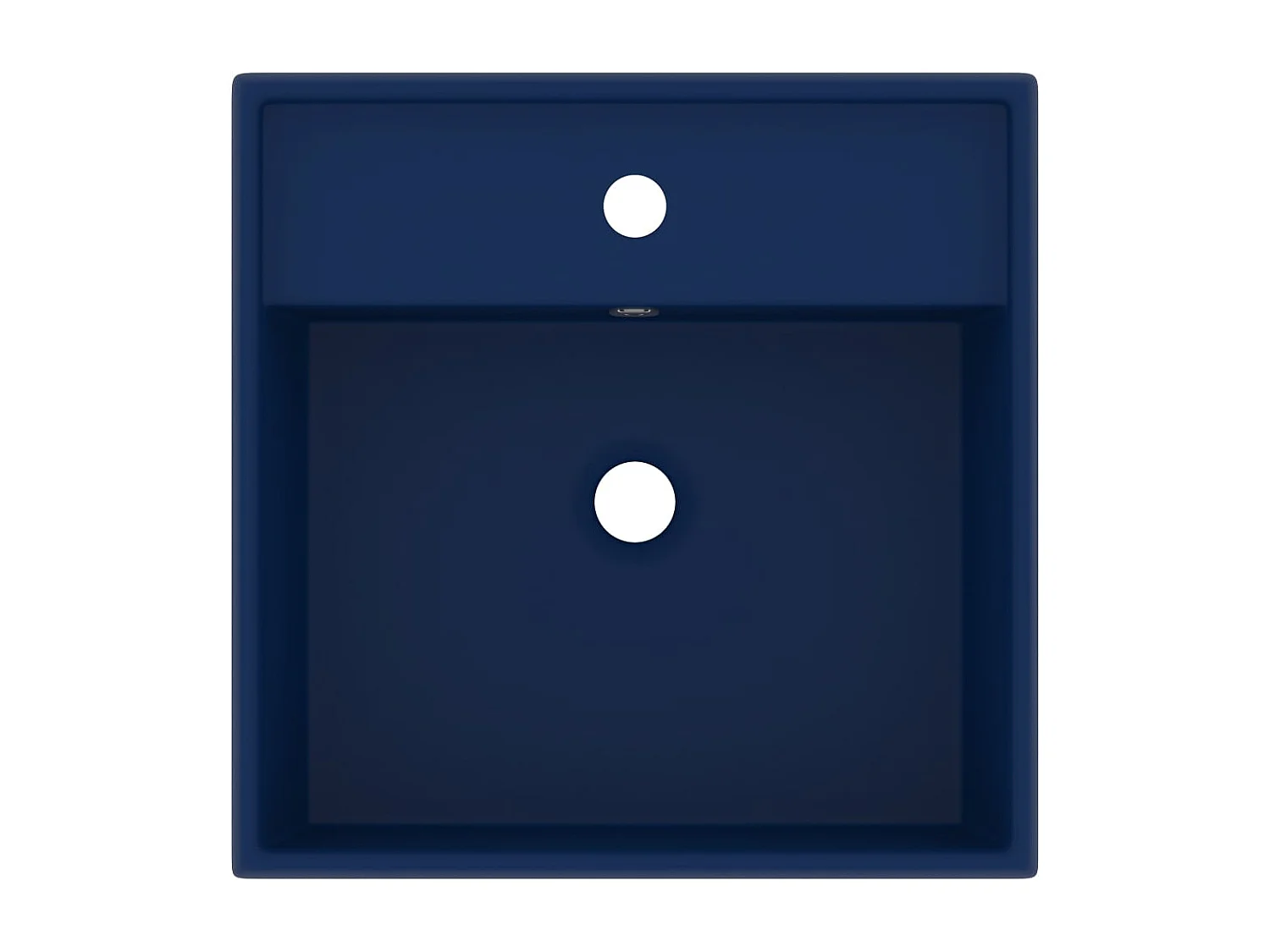 Lavabo cuadrado con rebosadero Azul oscuro mate 41x41 cm Cerámica