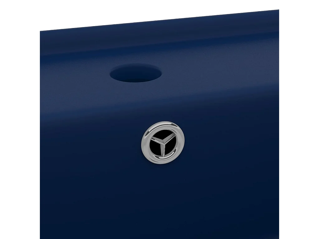 Lavabo cuadrado con rebosadero Azul oscuro mate 41x41 cm Cerámica