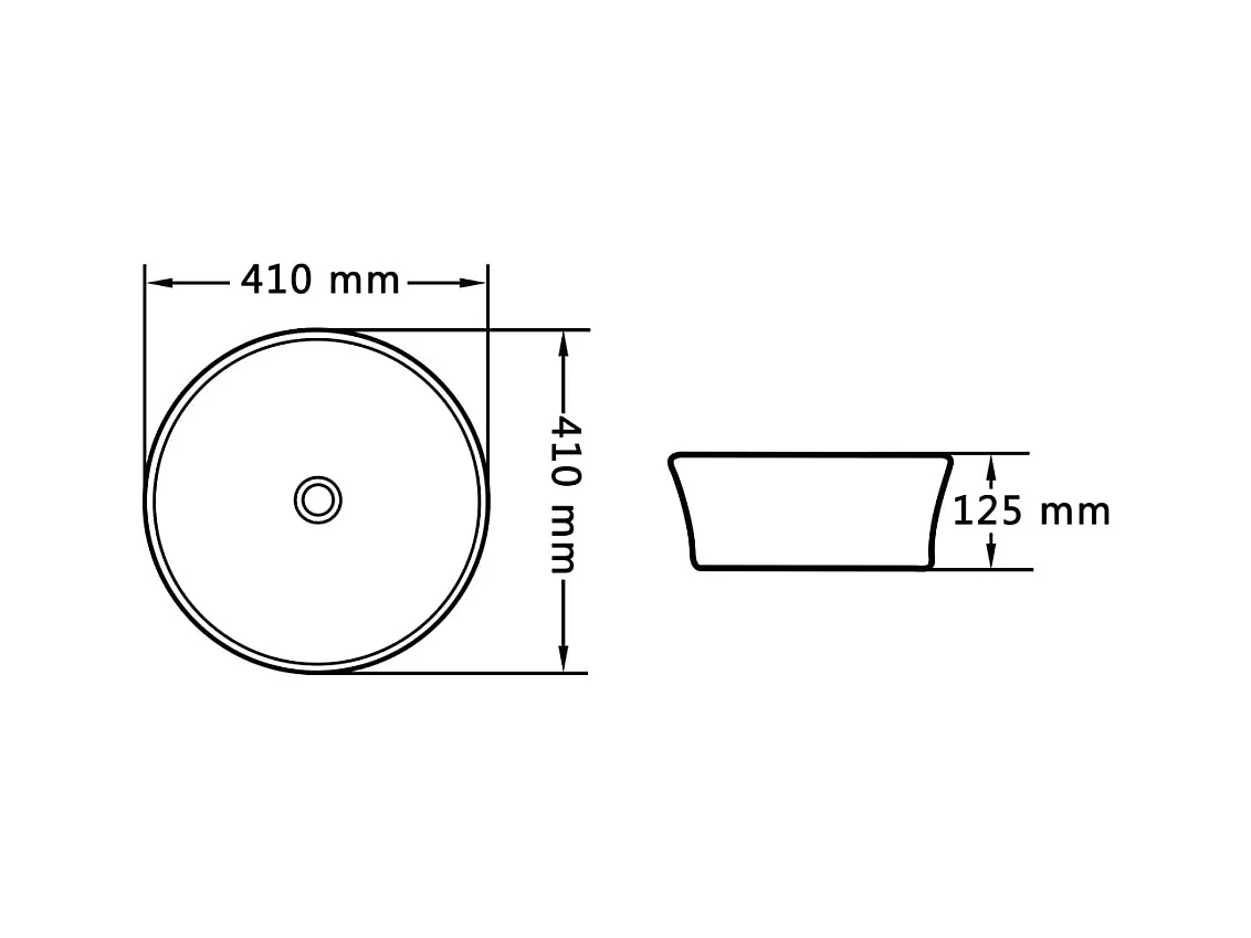 Wastafel 41x12,5 cm Zwart Keramiek