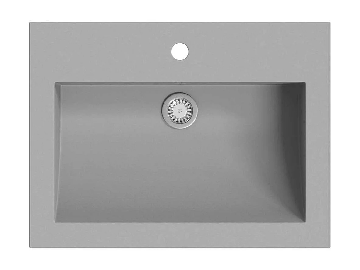 Lavabo de granito 600 x 450 x 120 mm Gris