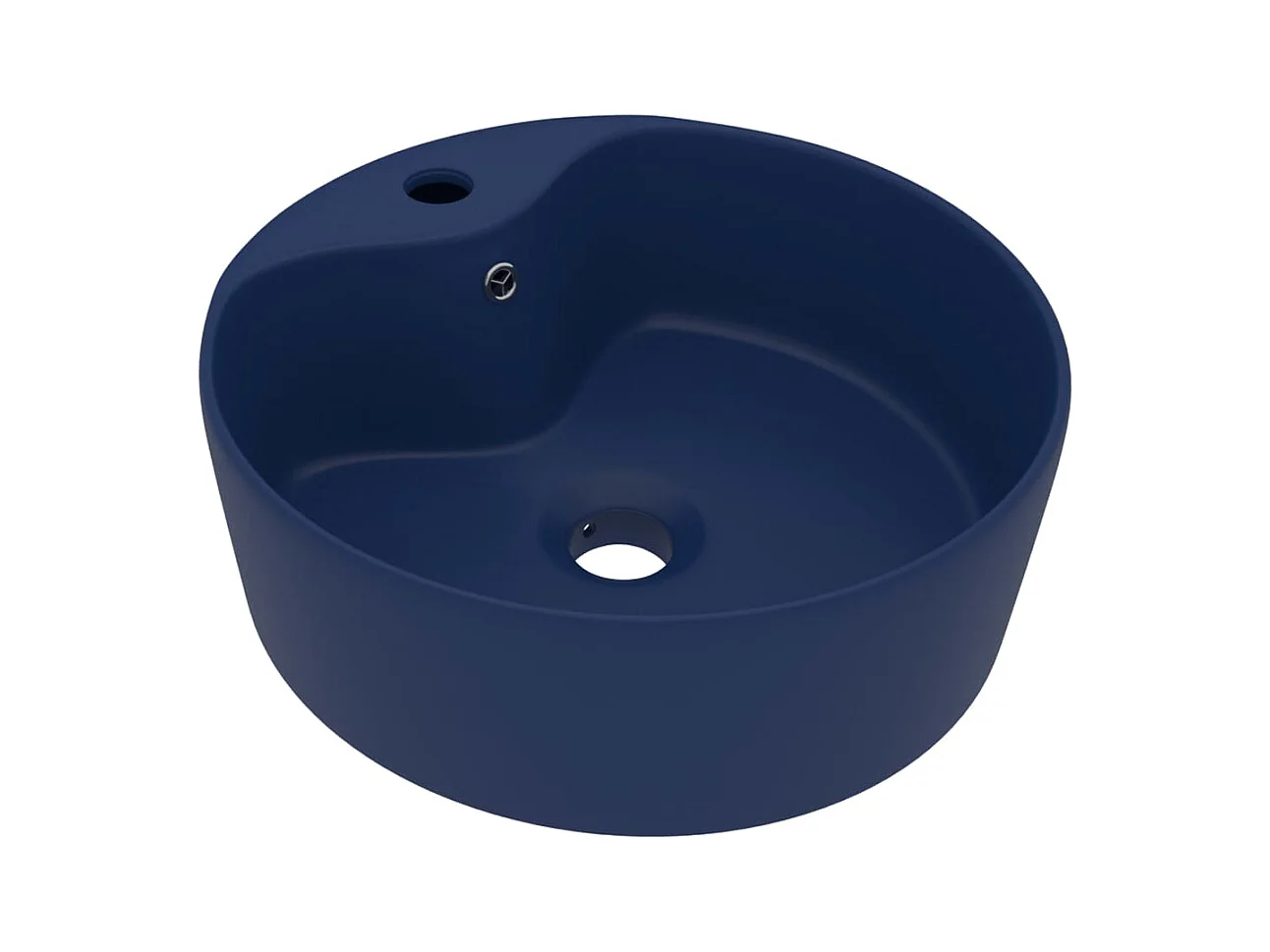Lavabo de lujo con rebosadero Azul oscuro mate 36x13cm Cerámica