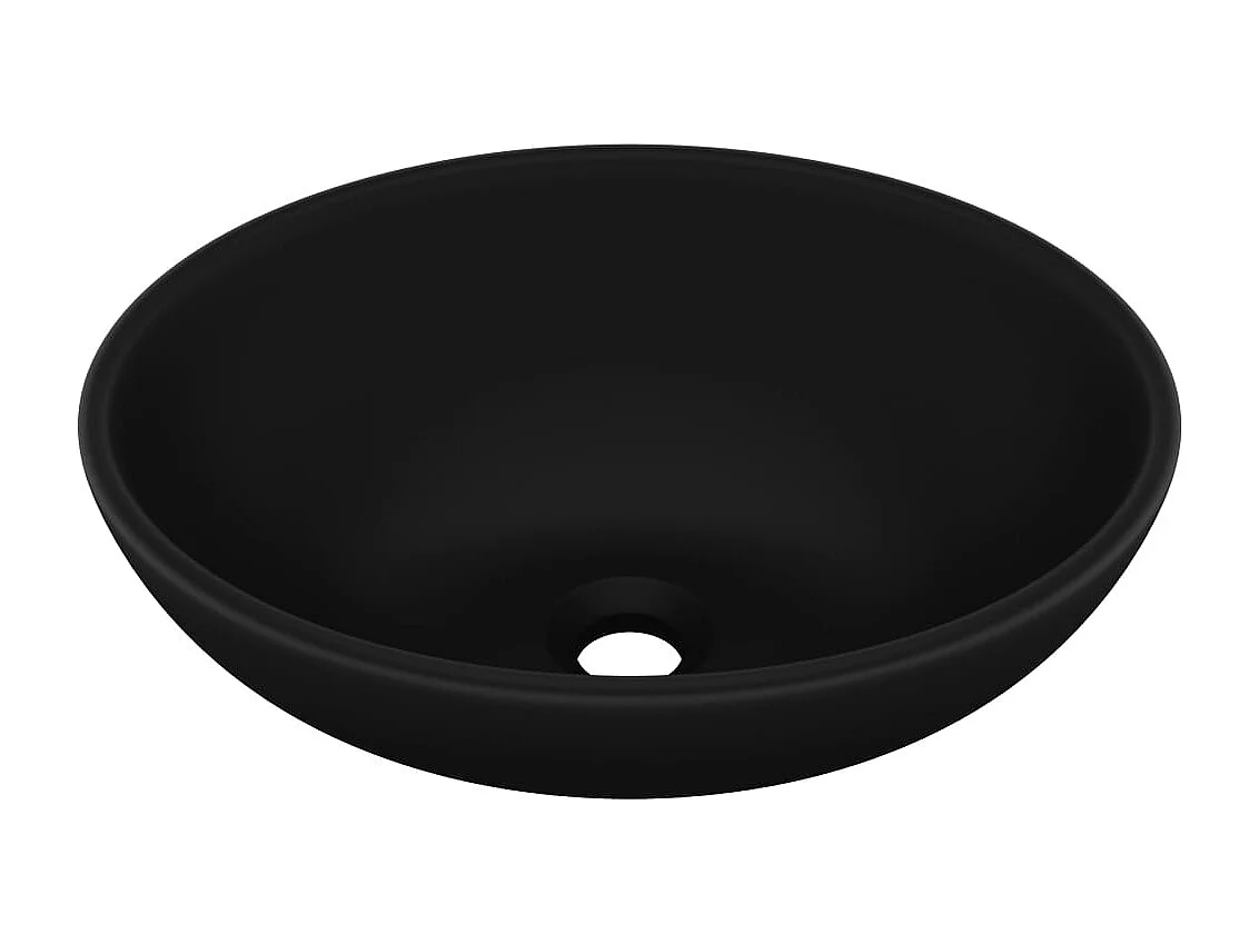 Lavabo ovalado de lujo Negro mate 40x33 cm Cerámica