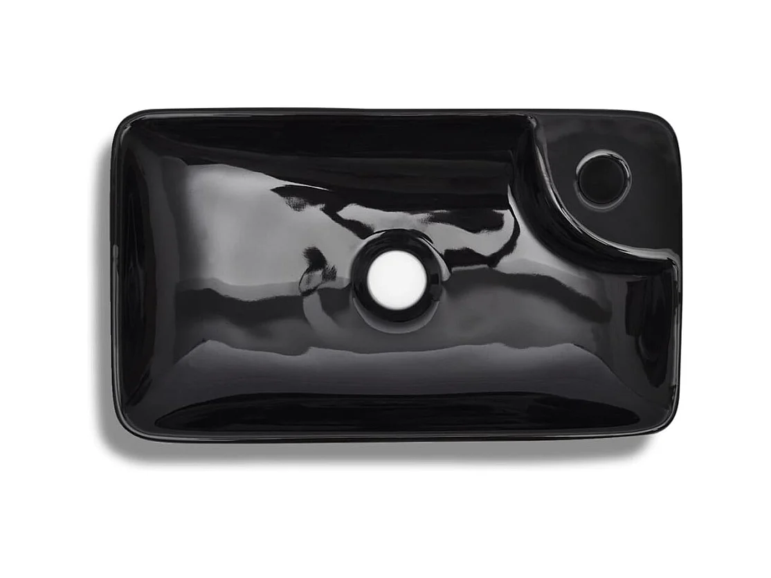 Schwarzes Keramik-Waschbecken mit Wasserhahnloch für Badezimmer