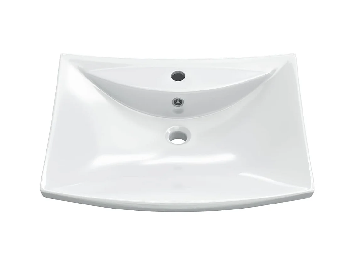 Luxe rechthoekige keramische wastafel met overloop