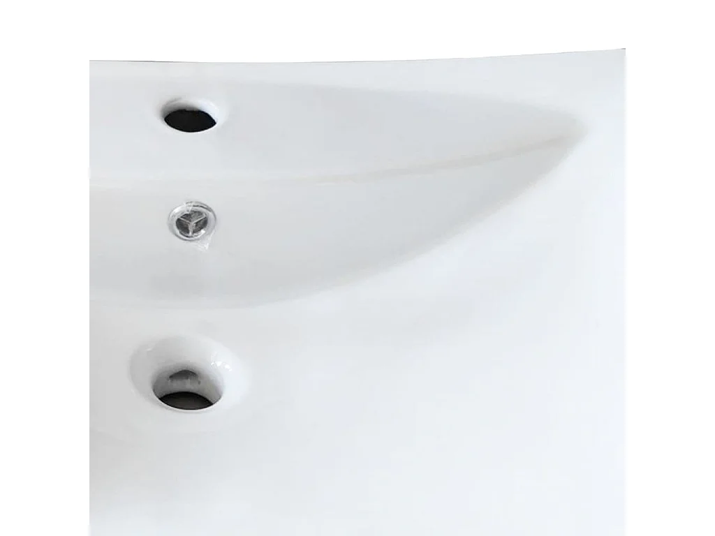 Lujoso lavabo rectangular de cerámica con rebosadero