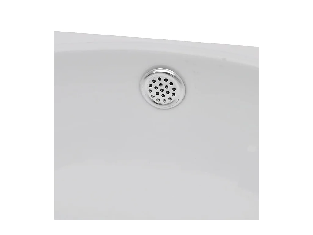 Lavabo de baño de cerámica blanca con orificio rebosadero