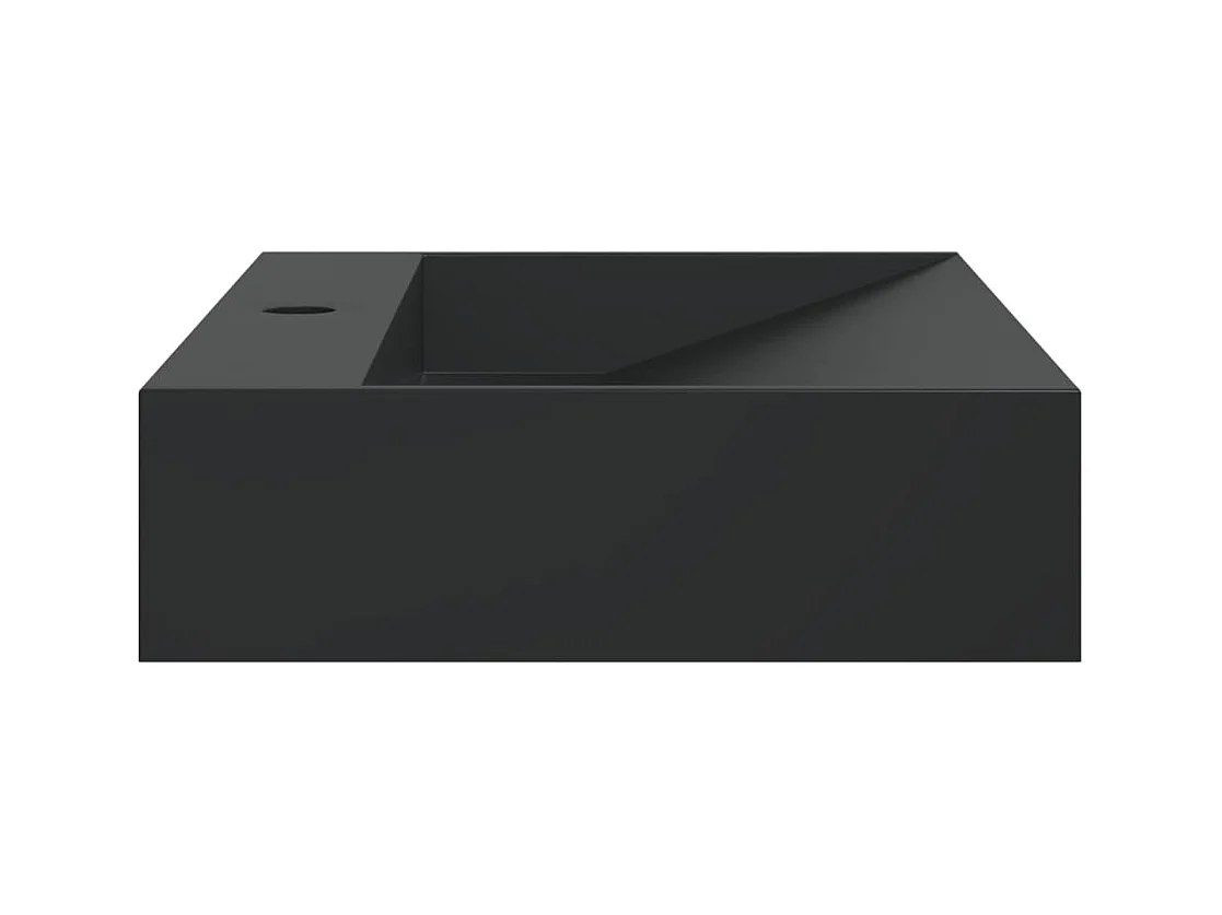 Vasque 60x38x11 cm fonte minérale/marbre noir mat