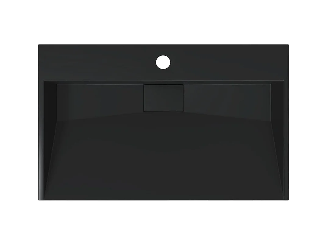 Vasque 60x38x11 cm fonte minérale/marbre noir mat