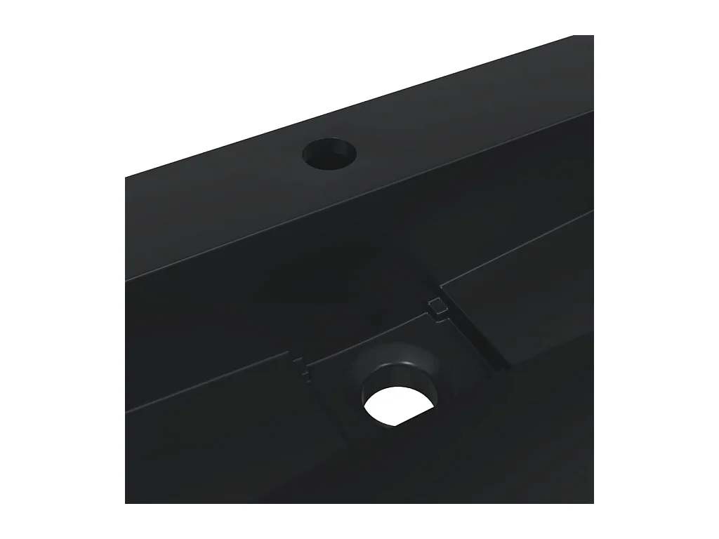 Vasque 60x38x11 cm fonte minérale/marbre noir mat