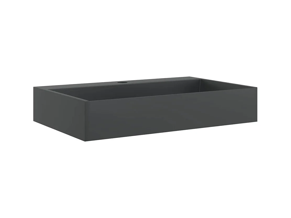 Vasque 60x38x11 cm fonte minérale/marbre noir mat