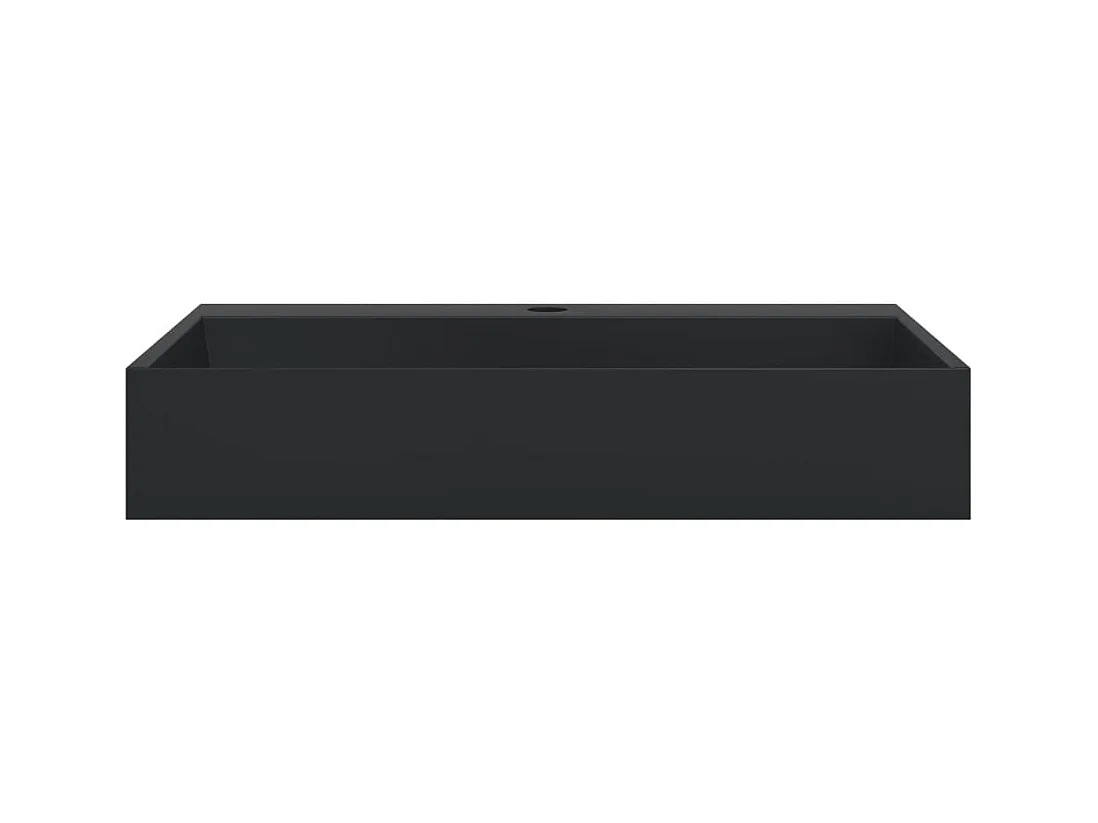 Vasque 60x38x11 cm fonte minérale/marbre noir mat