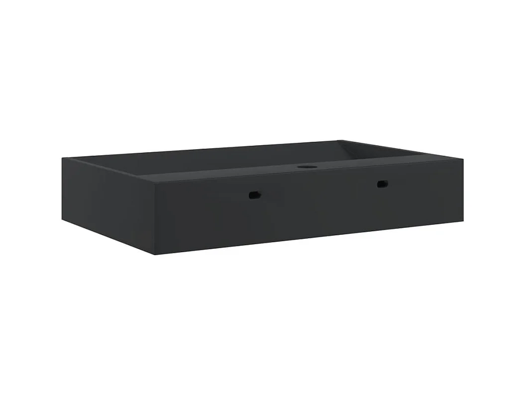 Vasque 60x38x11 cm fonte minérale/marbre noir mat