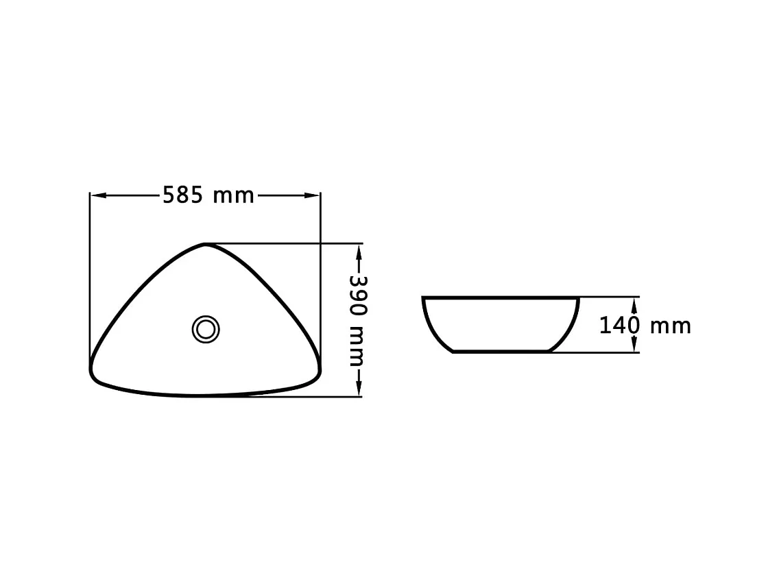 Lavabo 58,5 x 39 x 14 cm Ceramica Nera