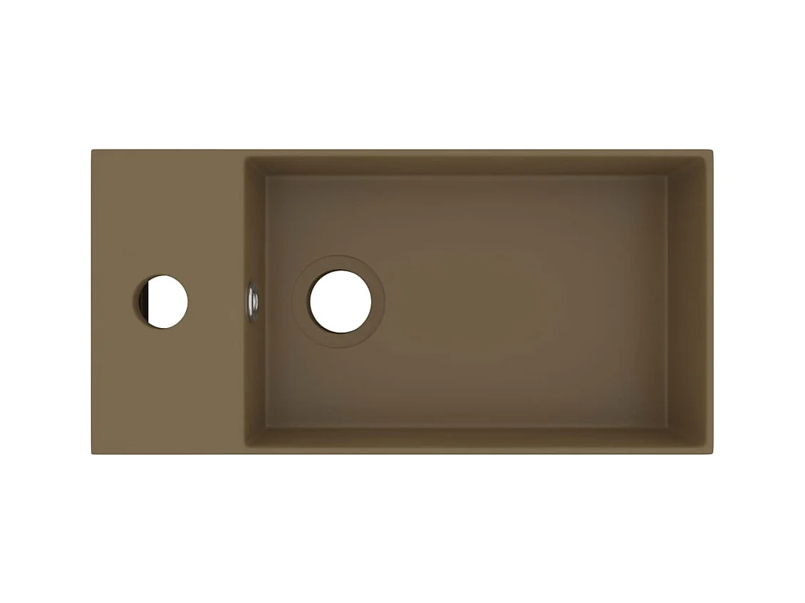 Badkamerwastafel met overloop Keramiek Crème mat