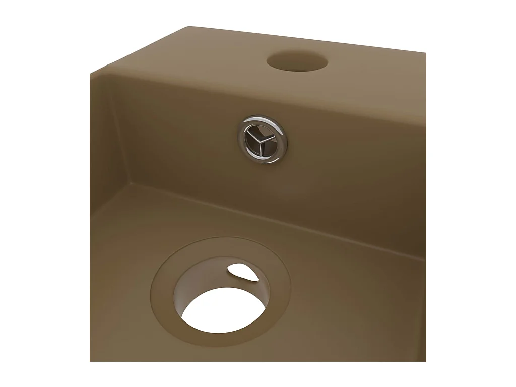 Badkamerwastafel met overloop Keramiek Crème mat