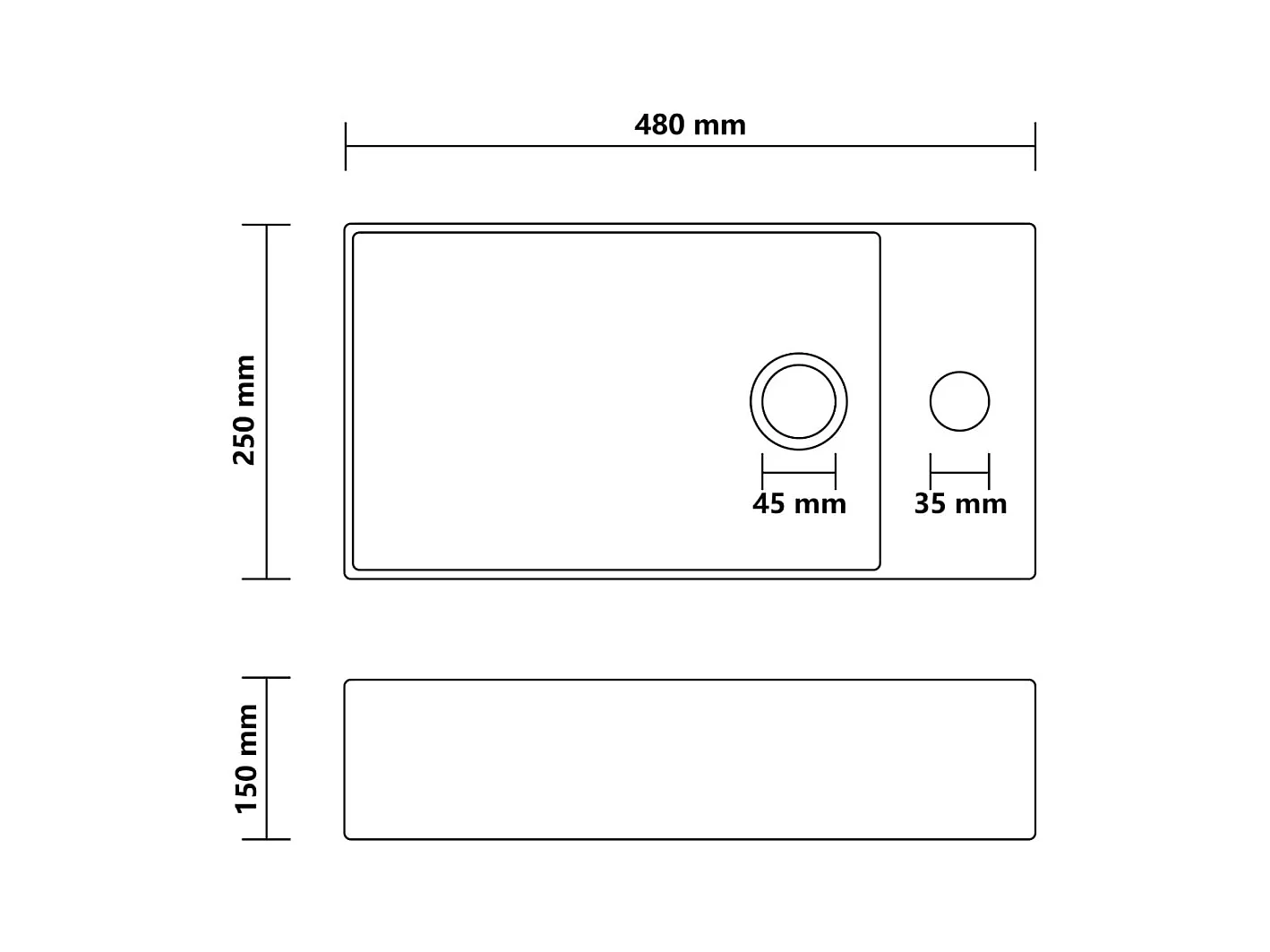 Lavabo de baño con rebosadero Cerámica Blanco mate