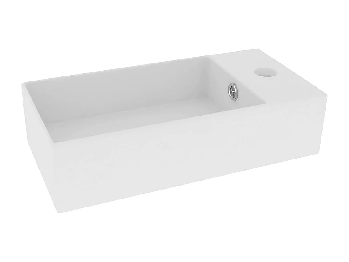 Lavandino da bagno con troppopieno Ceramica Bianco opaco