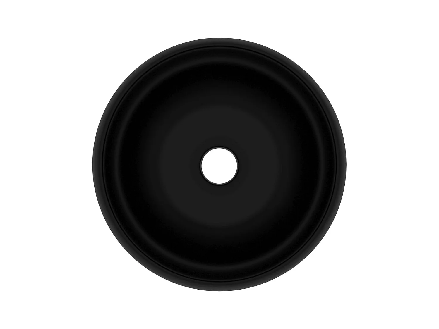 Lavabo rond de luxe Noir mat 40x15 cm Céramique