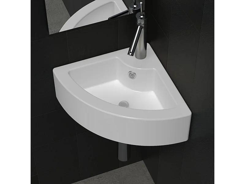 Waschbecken mit Überlaufloch 45x32x12,5 cm Weiß