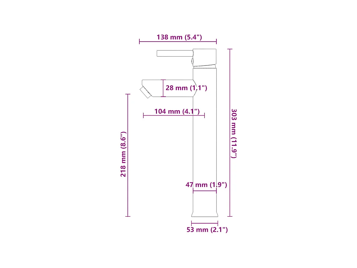 Lavandino del bagno con rubinetto e scarico a pulsante in vetro temperato