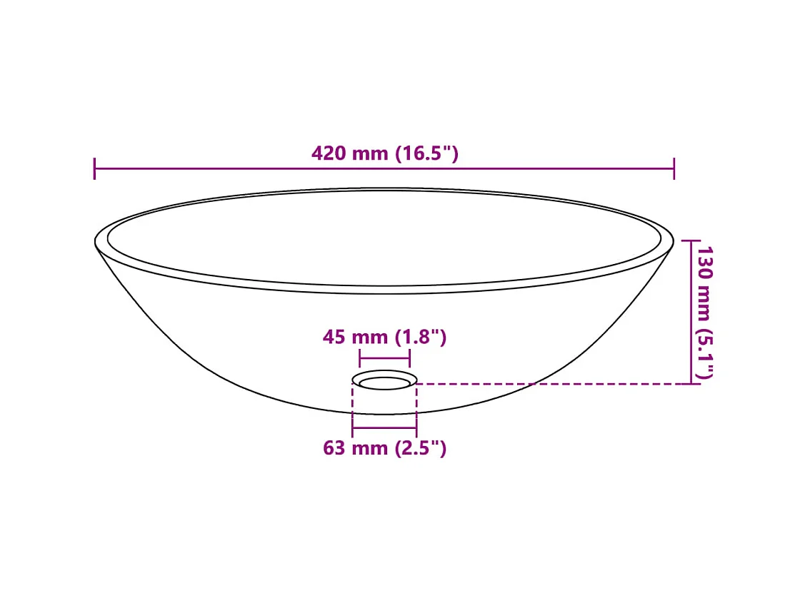 Lavandino del bagno con rubinetto e scarico a pulsante in vetro temperato