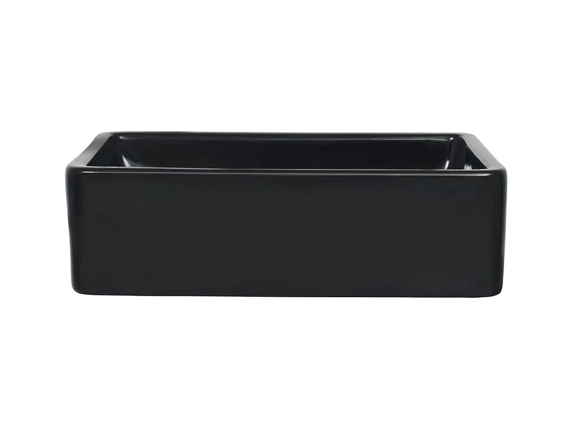 Lavabo rettangolare in ceramica nera 41 x 30 x 12 cm