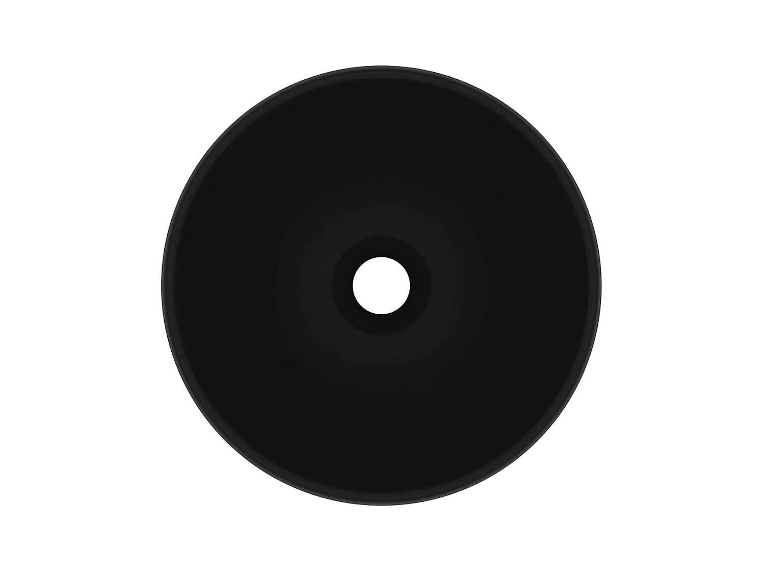 Lavabo rond de salle de bain Noir mat 32,5x14 cm Céramique