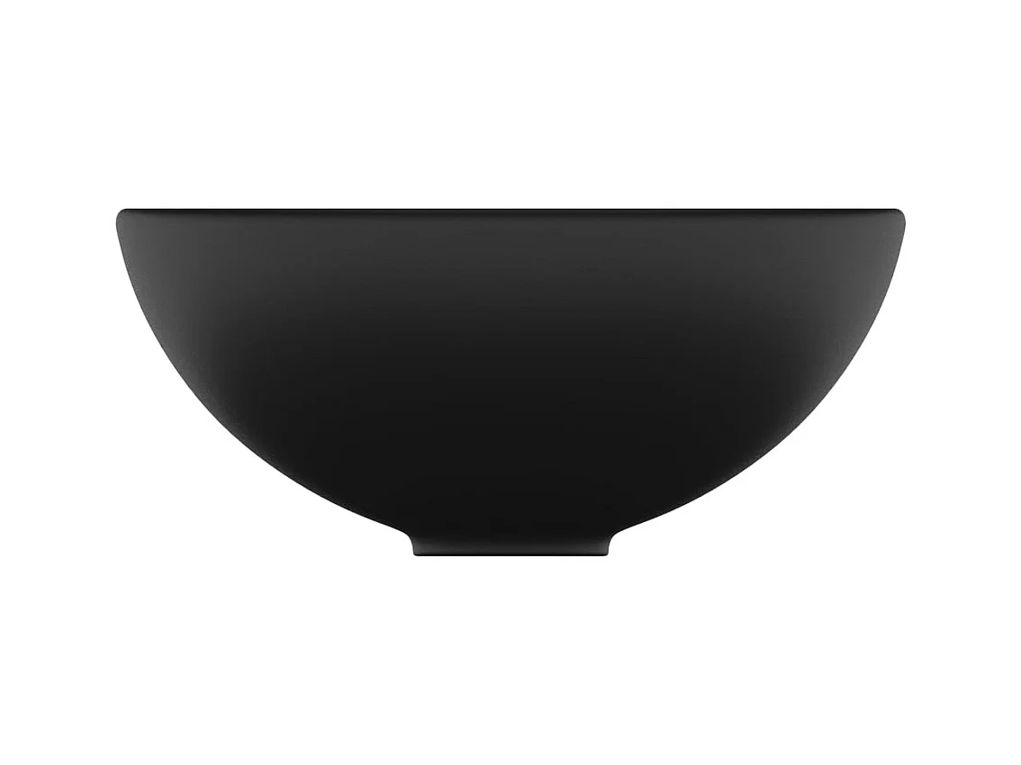 Lavabo rond de salle de bain Noir mat 32,5x14 cm Céramique
