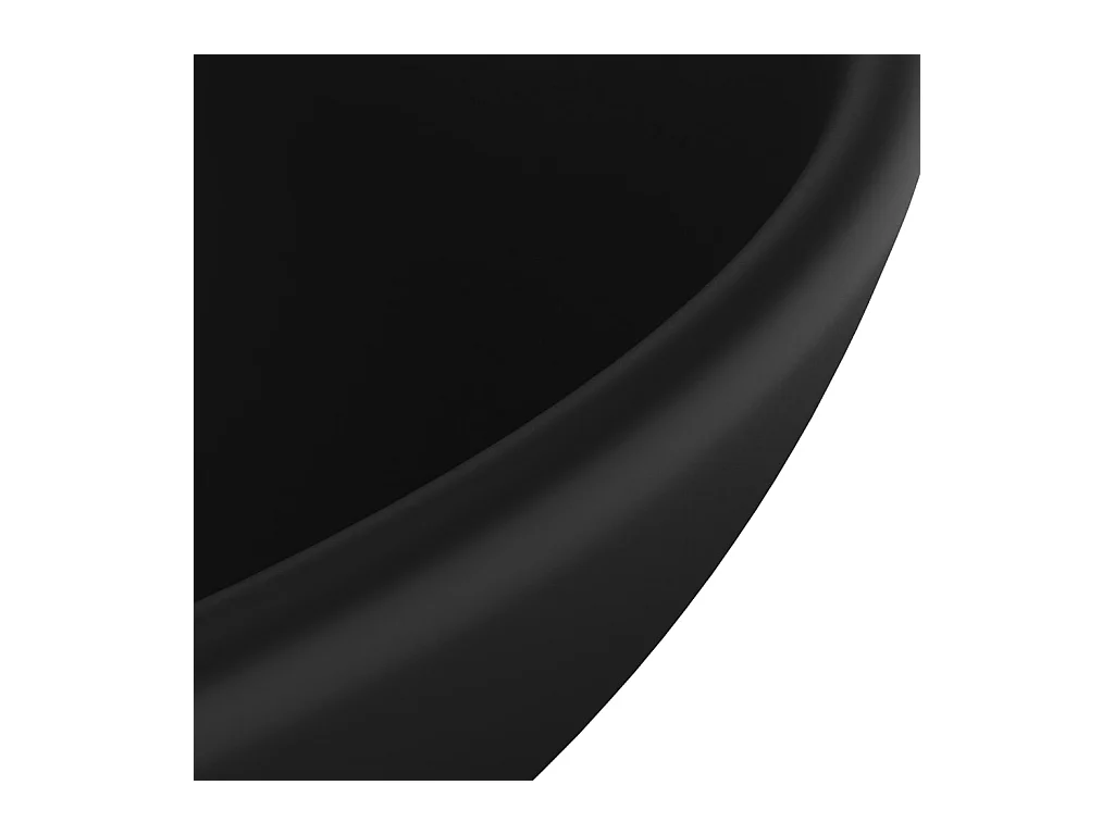 Lavabo de baño redondo Negro mate 32,5x14 cm Cerámica