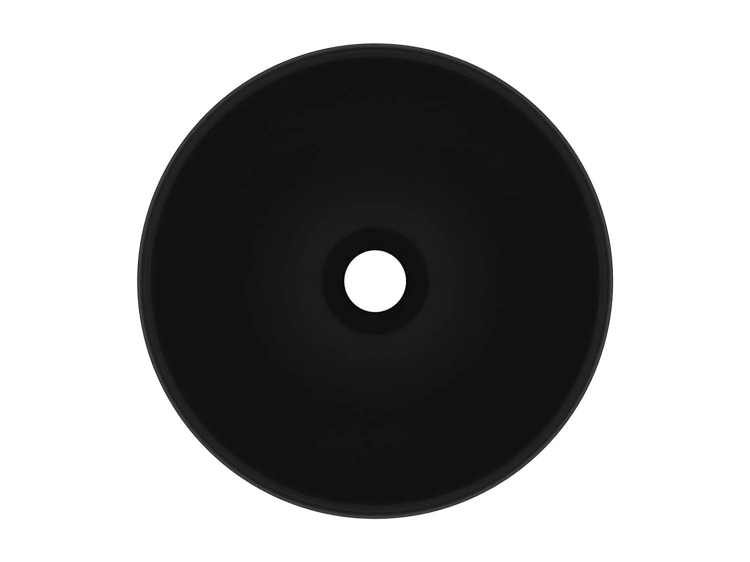Lavabo de baño redondo Negro mate 32,5x14 cm Cerámica