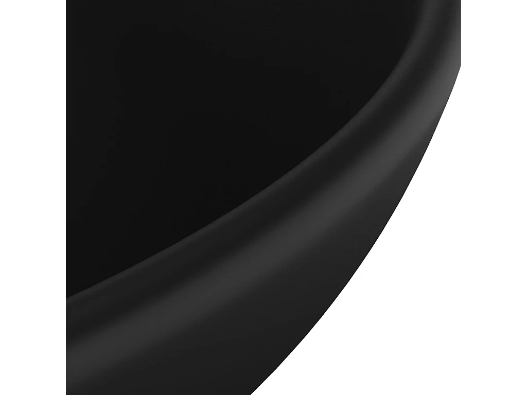 Lavabo de baño redondo Negro mate 32,5x14 cm Cerámica