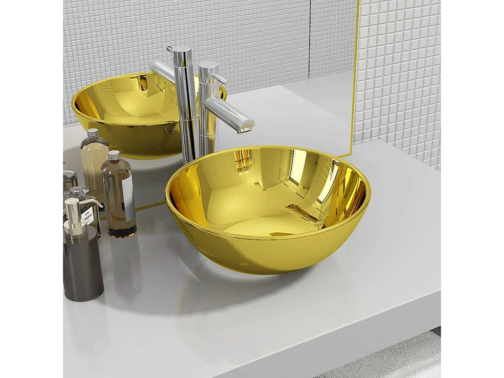 Lavabo 28x10 cm Cerámica Oro