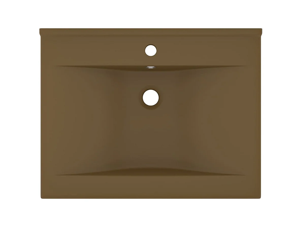 Wastafel met kraangat Crème mat 60x46 cm Keramiek