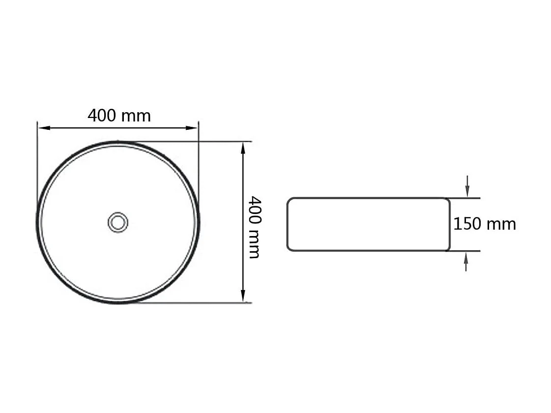 Lavabo 40x15 cm Cerámica Plata