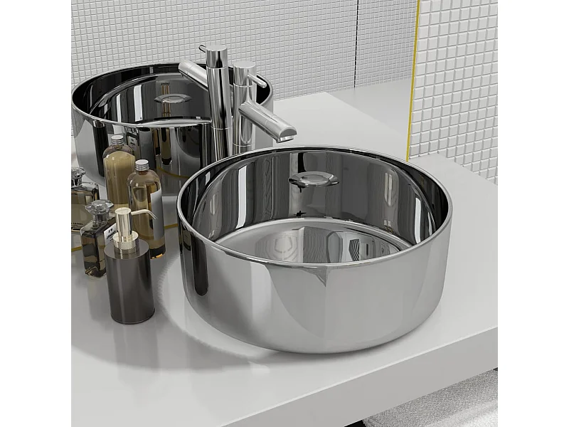 Lavabo 40x15 cm Cerámica Plata