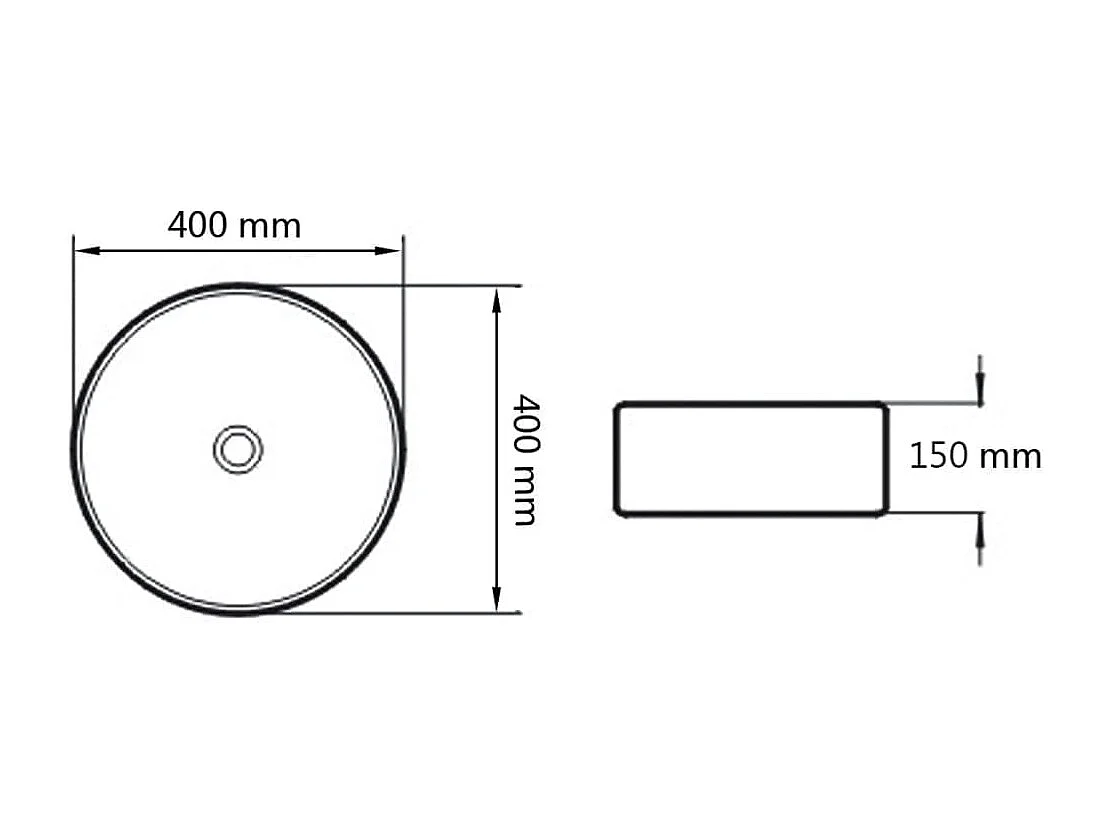 Lavabo 40x15 cm Cerámica Plata