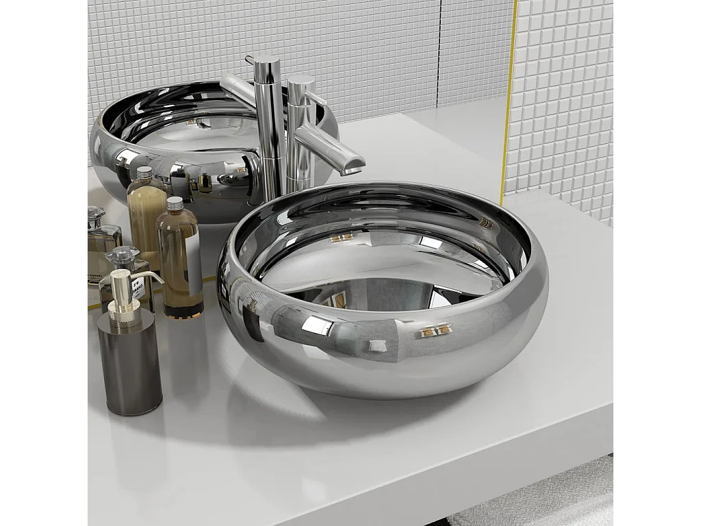 Lavabo 40 x 15 cm Ceramica Argento